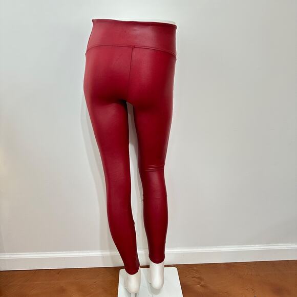 Spanx Faux Leather Ready To Wow Leggings Women Size M Mid Rise Slimming Pull On - Picture 4 of 14